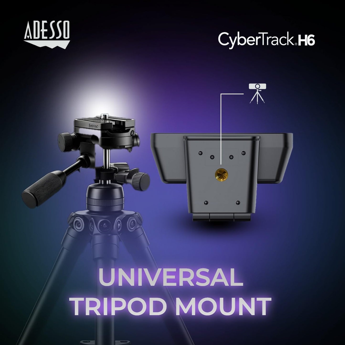 Adesso Cybertrack H6 4K Ultra HD USB Webcam with Built-in Dual Microphone & Privacy Shutter Cover, Black