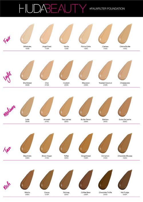 Huda Beauty Faux Filter Foundation in Gingerbread 430N #FauxFilter - Tan skin tones with neutral undertones