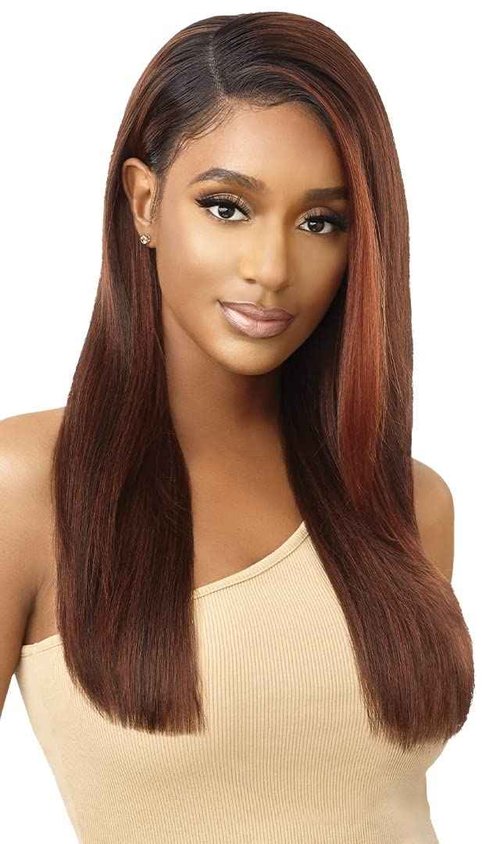 Outre 100% Human Hair Blend 13X6 Hand-Tied 360 Lace Frontal Wig - MARISA (Color:DRFF2/VANICHO)