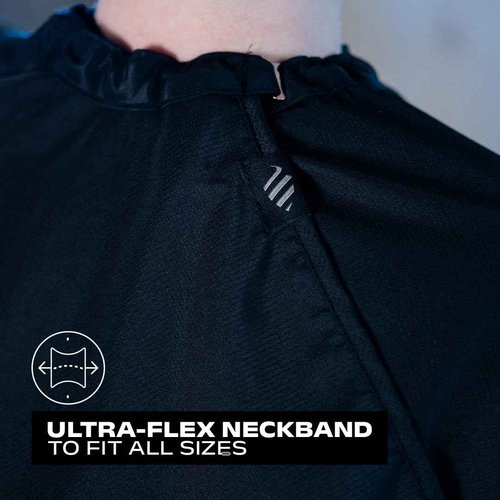 Barber Strong The Barber Cape Haircut Cover for Men, Hands Free, Hair Repelling and Static-Reducing Material, Flexible Elastic Neckband, Water Resistant Fabric, Oversized for Complete Coverage - Black