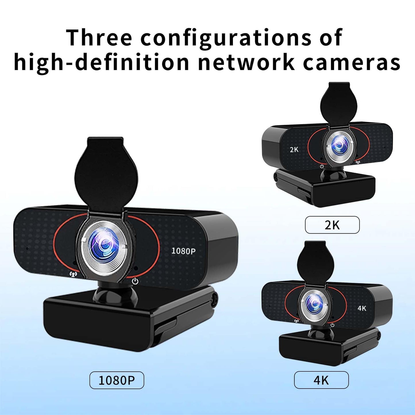 4K/2K/1080P Webcam for pc, Plug & Play USB Webcam for Online Classes, Video Calling, Live Streaming (Updated-GQ1080)