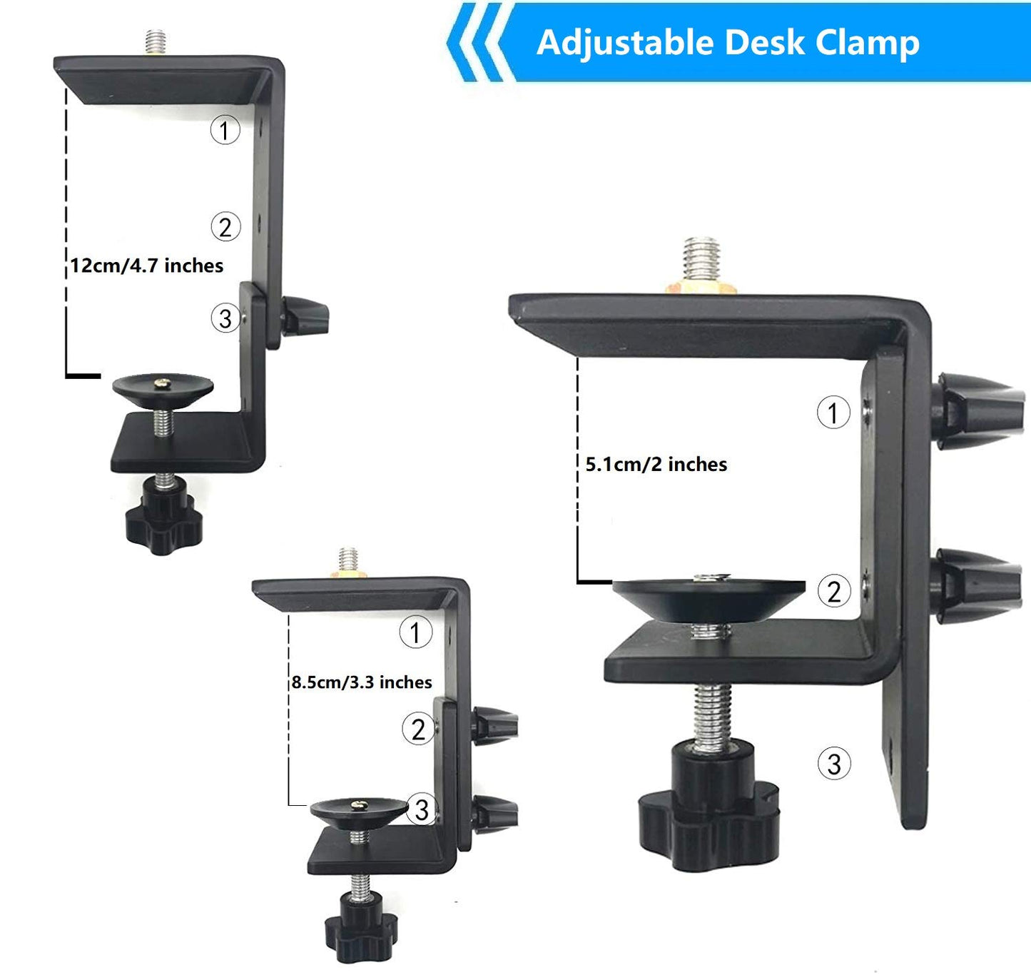 AceTaken Webcam Holder with Table Clamp Compatible with Logitech StreamCam C920x Brio C922x C930e C925e C615 Webcams and Lights