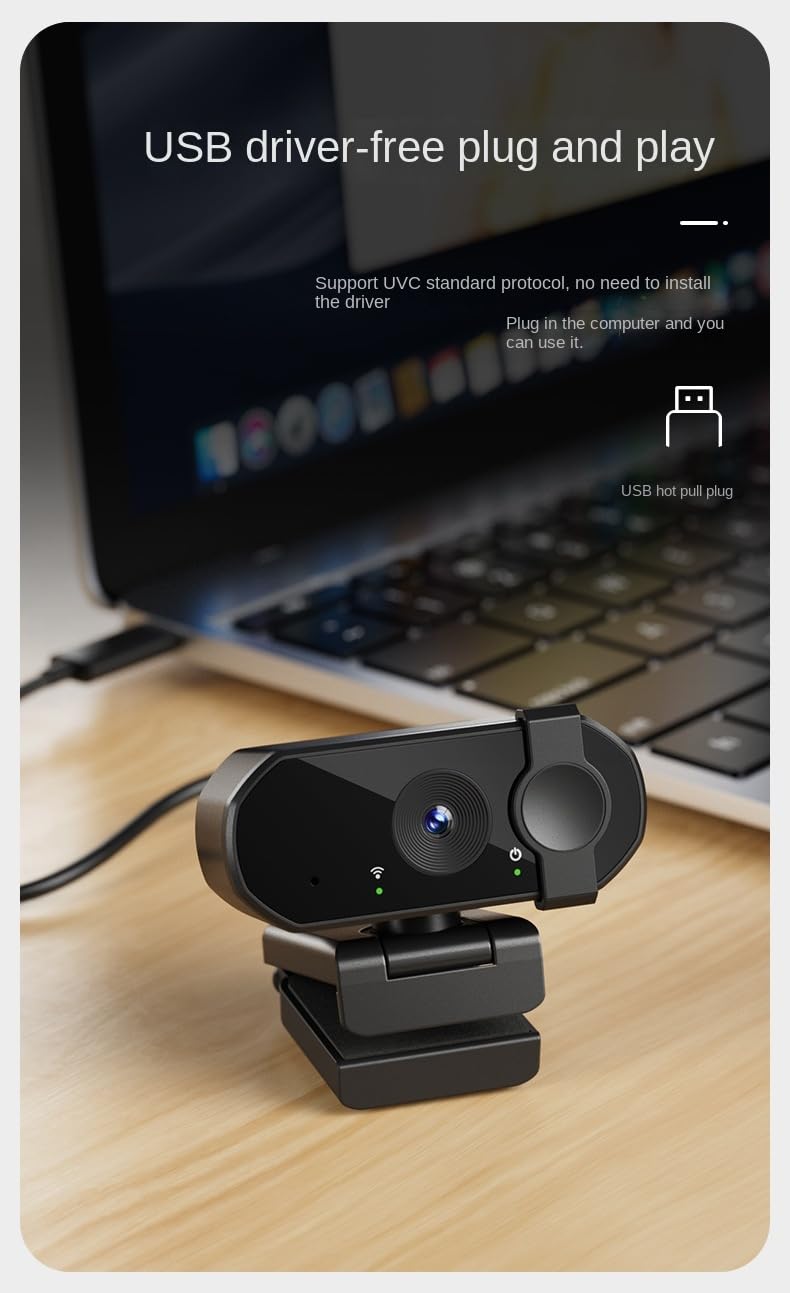 Afkka Webcam for PC with Microphone, Web Cam for PC, HD1080P Streaming, web camera, Zoom ,MAC, Laptop,Plug Play USB Camera for Teams,Youtube,Skype Video Calling,Face Cam for Studying,Conference,Gaming