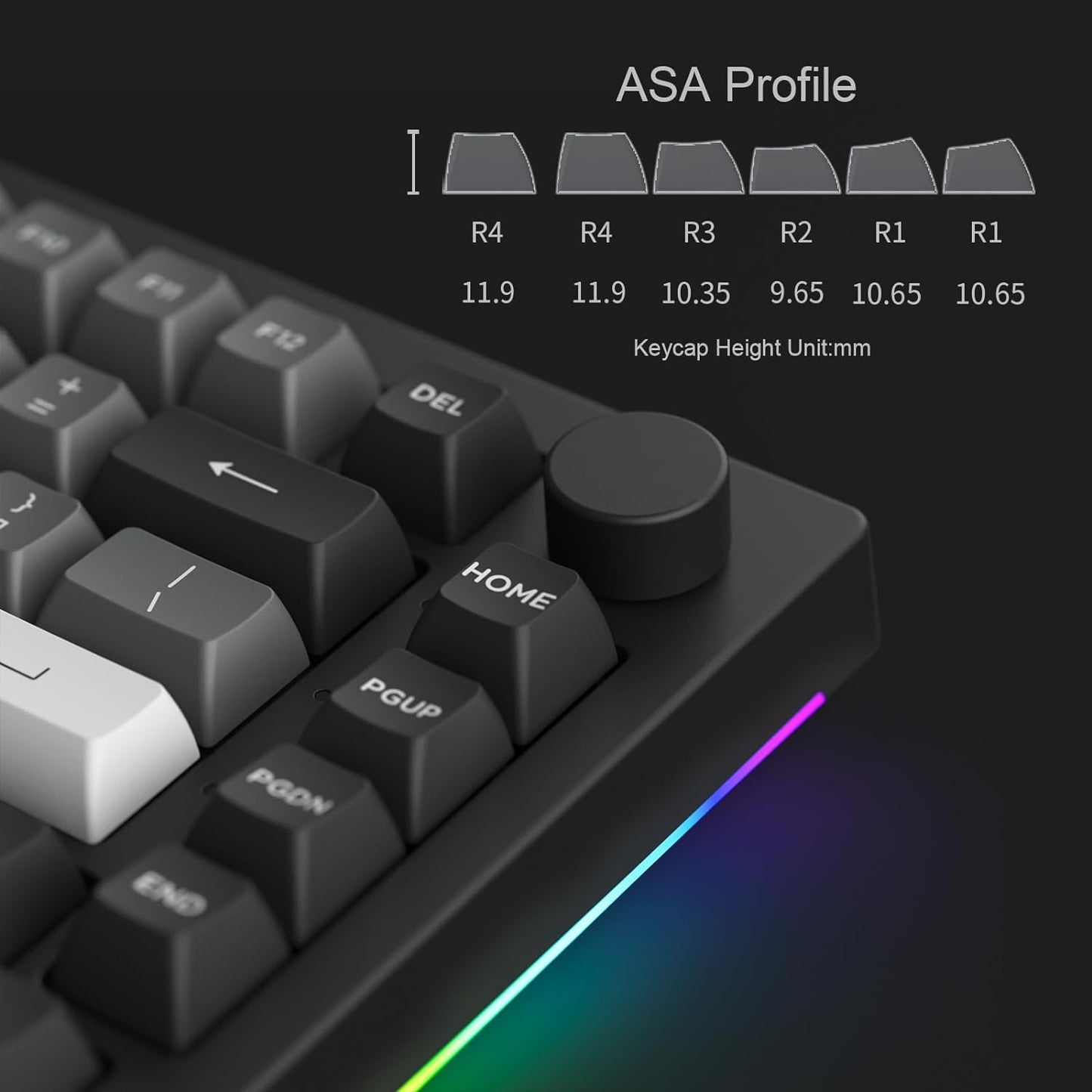 Akko 5075B Plus Mechanical Keyboard 75% Percent RGB Hot-swappable Creamy Keyboard with Knob, Black & Silver Theme with PBT Double Shot ASA Profile Keycaps V3 Creamy Yellow Pro Switch