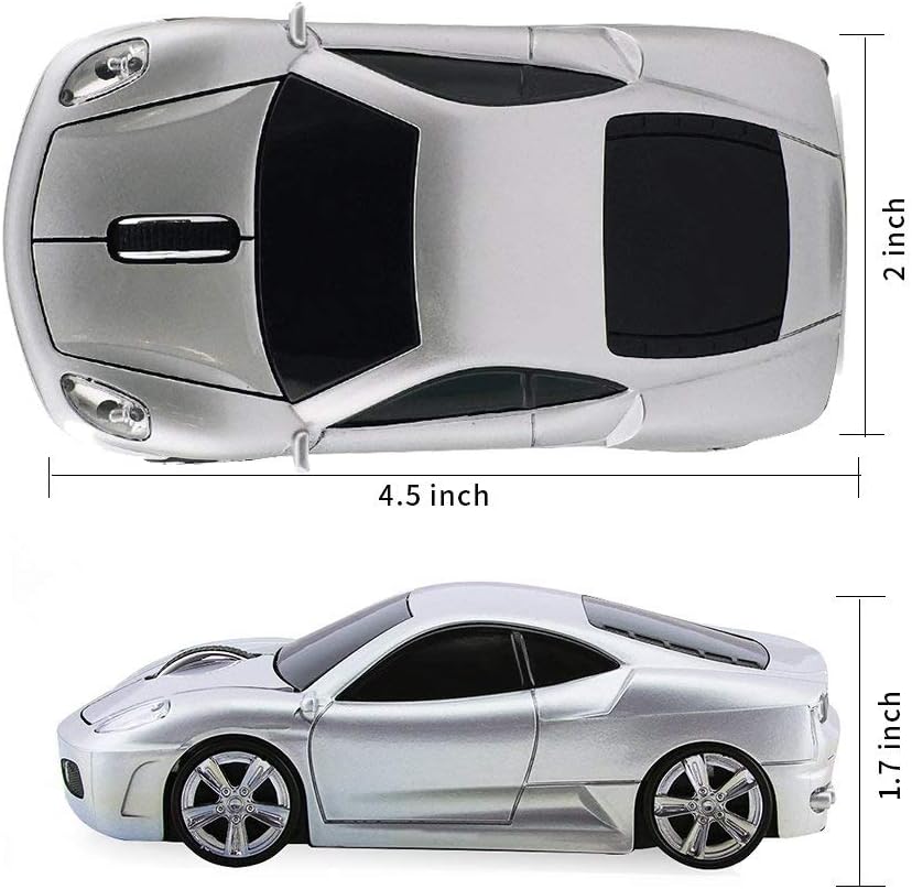 2.4Ghz Wireless Car Shape Mouse 3D Optical Gaming Mice USB Mini Receiver for PC Laptop Computer