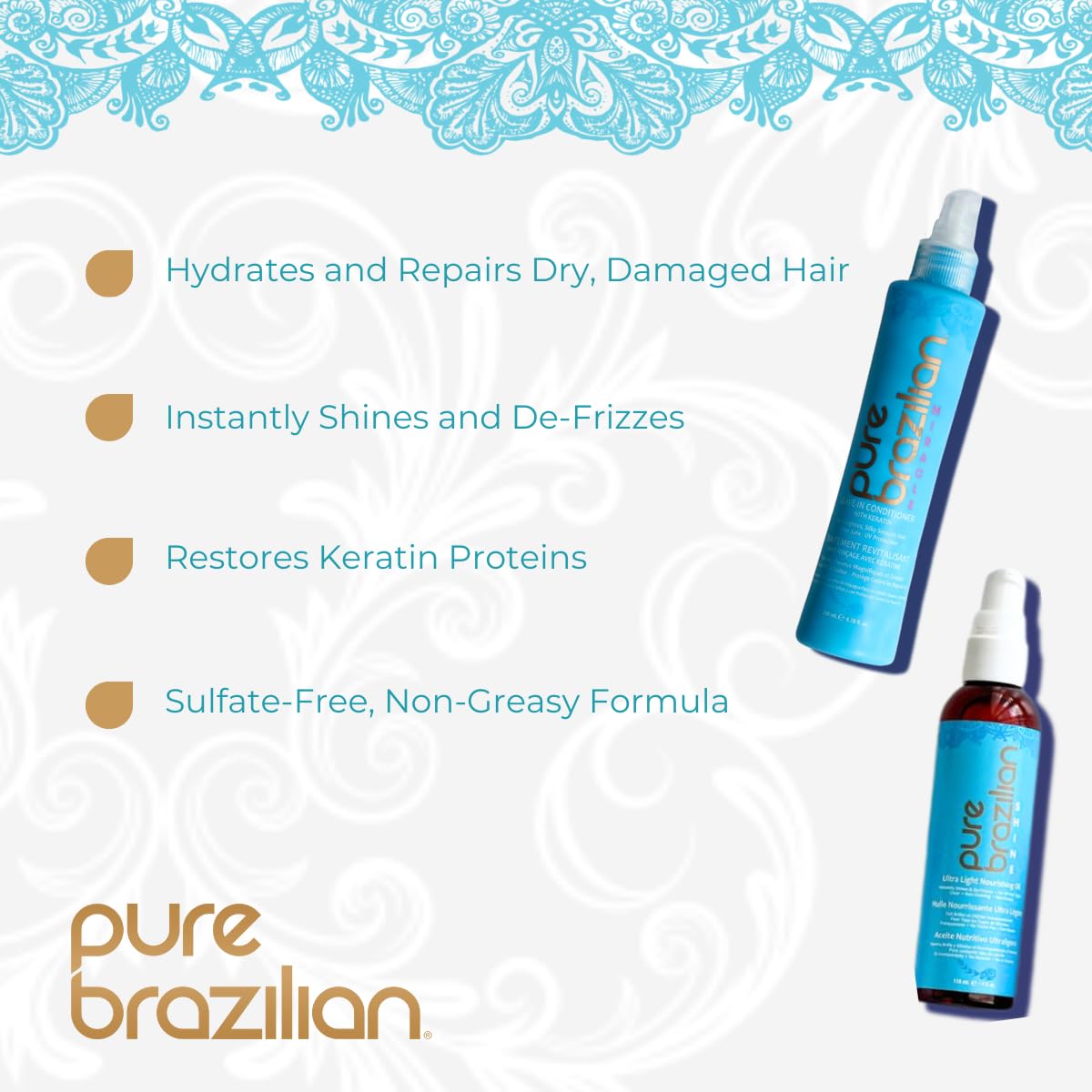 Pure Brazilian Leave-In Conditioner & Ultra-Light Nourishing Oil