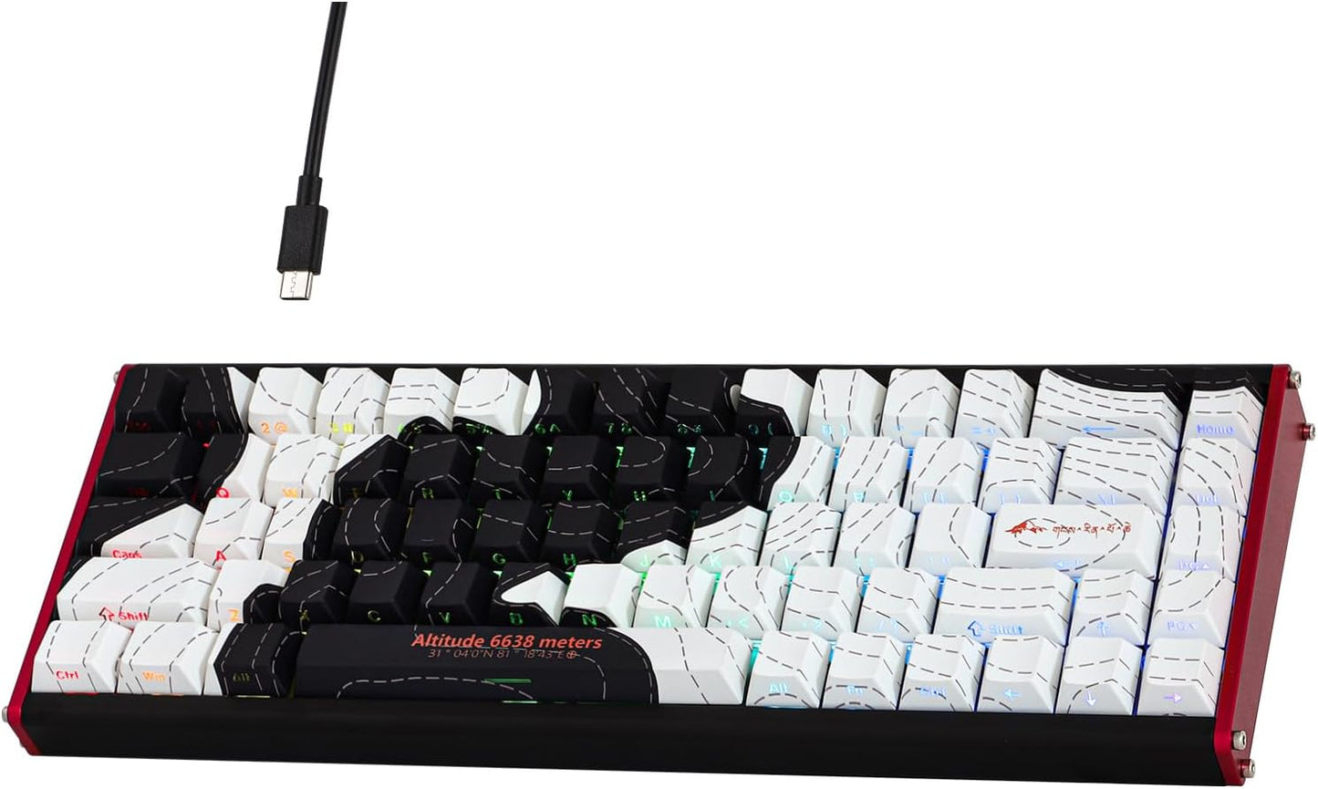 AJAZZ ALUX68 HE Aluminum Rapid Trigger Gaming Keyboard with Magnetic Switch, Wired Hall Effect Keyboard with 8K Polling Rate, 0.125ms Latency, RGB Backlight (Black Side-Printed, ALUX68)