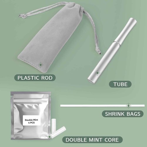 Healthy Air Flavored Device,Natural Plant Core,Helps to Quit Bad Habits,Durable Silver Aluminum Material