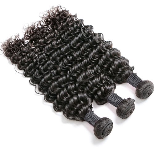 Deep Wave Brazilian Virgin Human Hair Weave 3 Bundles Deep Curly 12A Grade Unprocessed Human Hair Extensions Natural Black 100g/pc 14 16 18 Inch