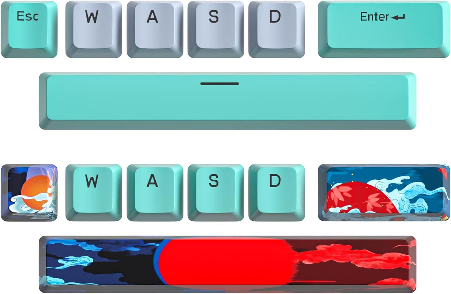 60 Percent Gaming Keyboard Mechanical with Linear Red Switch, 65% Wired Ultra-Compact Mini Keyboard Rainbow with PBT Keycaps for Ps4/Ps5/Xbox(68 MonsterB)