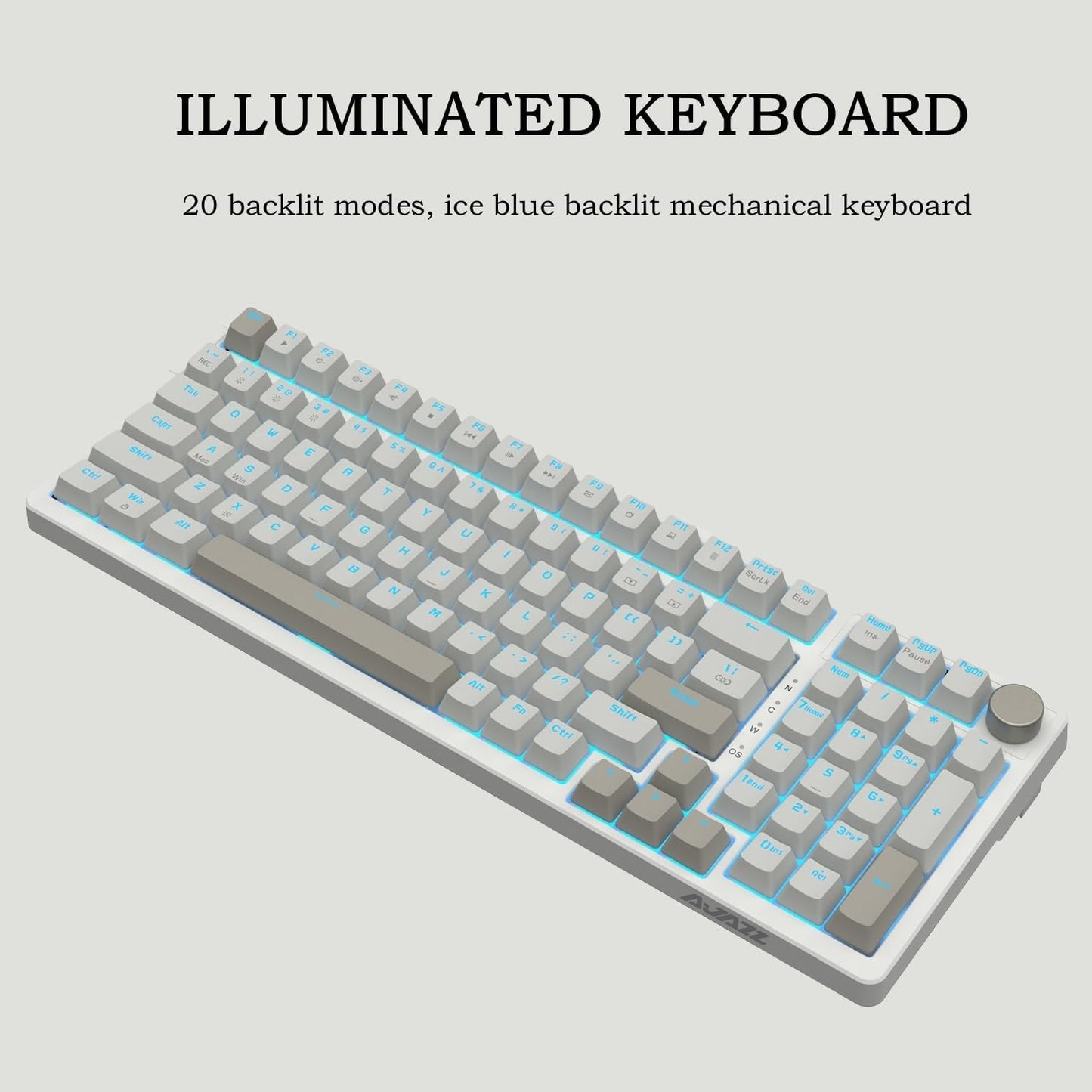 AK980 97Keys Tri-Mode Full Mechanical Keyboard, Gasket-Mounted, Hot-Swappable, 1.14” TFT Smart Display, Bluetooth 5.1/2.4G Wireless/Wired, PBT Keycaps RGB Backlit (Purple, Gift Linear Switch)