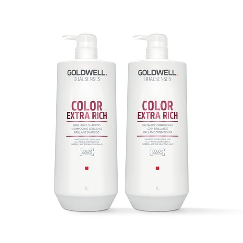 Goldwell Dualsenses Color Extra Rich Brilliance Shampoo and Conditioner Liter Bundle