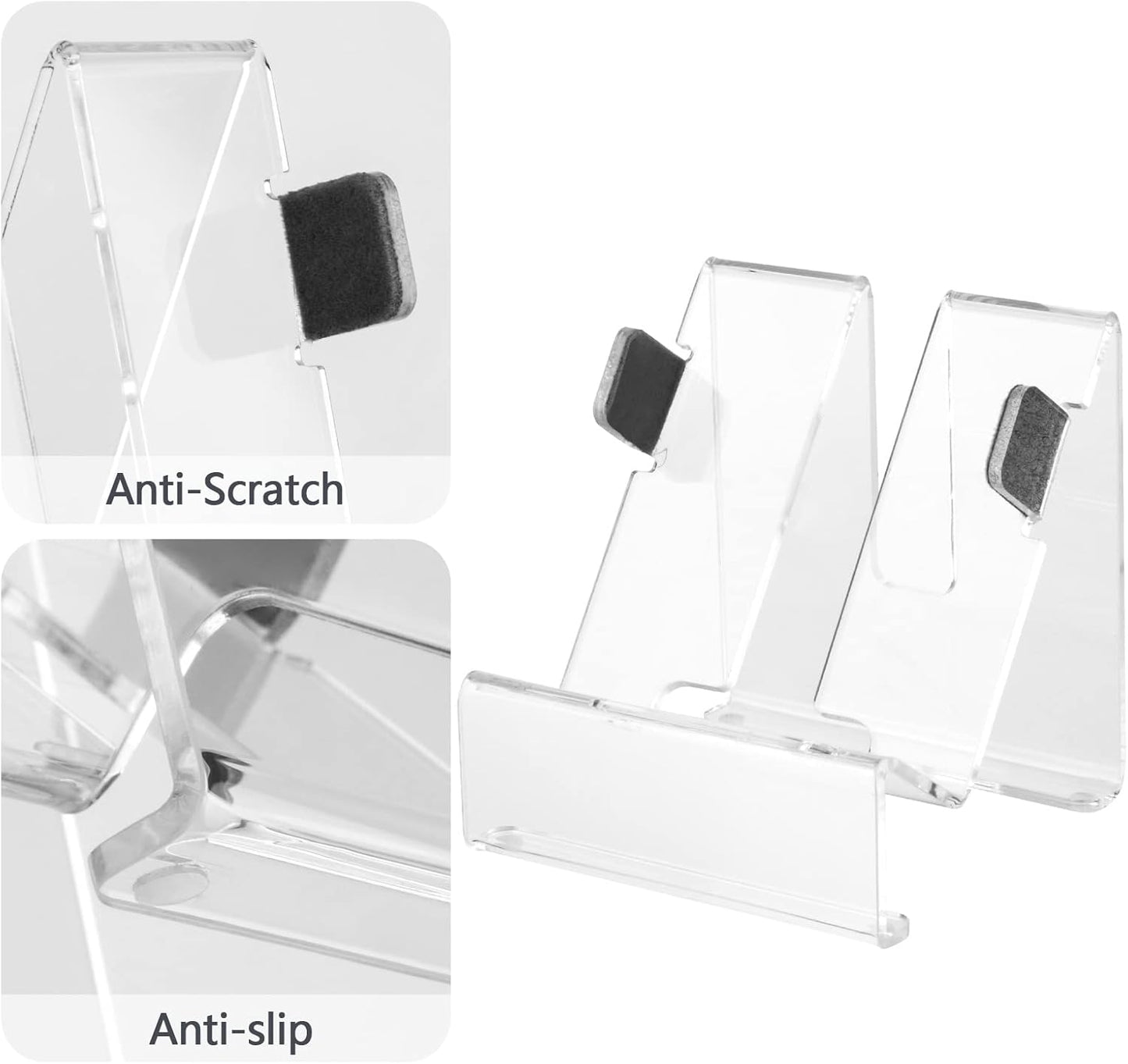 Acrylic Mouse Holder Stand, Desktop Vertical Mount Stand Base for Wired and Wireless Mouse, Universal Computer Mouse Display Stand PC Gaming Mouse Organizer Holder - Clear