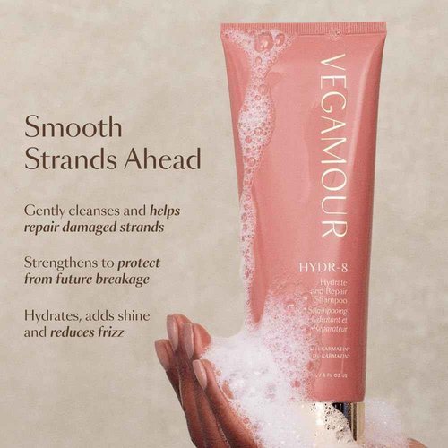 VEGAMOUR HYDR-8 Hydrate and Repair Shampoo and Conditioner Kit | Cleanses and Strengthens Dry, Damaged Hair with Amino Acids and Karmatin™ | Clean, Vegan, Cruelty-Free, Clinically Proven, Color Safe