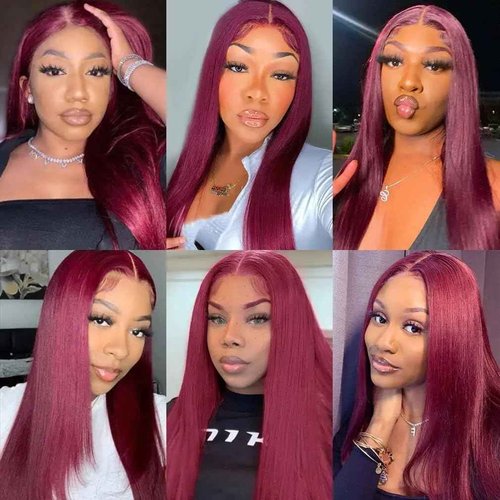 #99J Burgundy Tape in Extensions Human Hair 28 Inch Red Straight Tape in Seamless Extensions Real Human Hair Skin Weft Seamless Invisible Unprocessed Virgin Remy Hair 50g 20 Pcs