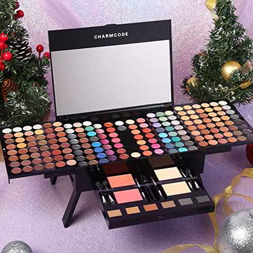 190 Colors Cosmetic Make up Palette Set Kit Combination with Eyeshadow Facial Blusher Eyebrow Powder Face Concealer Eyeliner Pencil A Mirror All-in-One Makeup Gift (Multicolor)
