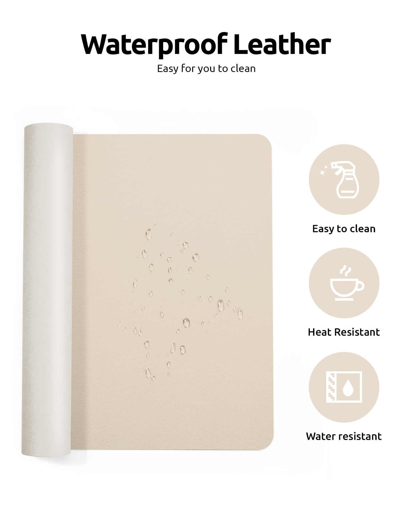 YSAGi Leather Desk Pad Protector, Office Desk Mat, Large Mouse Pad, Non-Slip PU Leather Desk Blotter, Waterproof Laptop Desk Writing Pad for Office and Home (23.6" x 13.8", Eggshell)