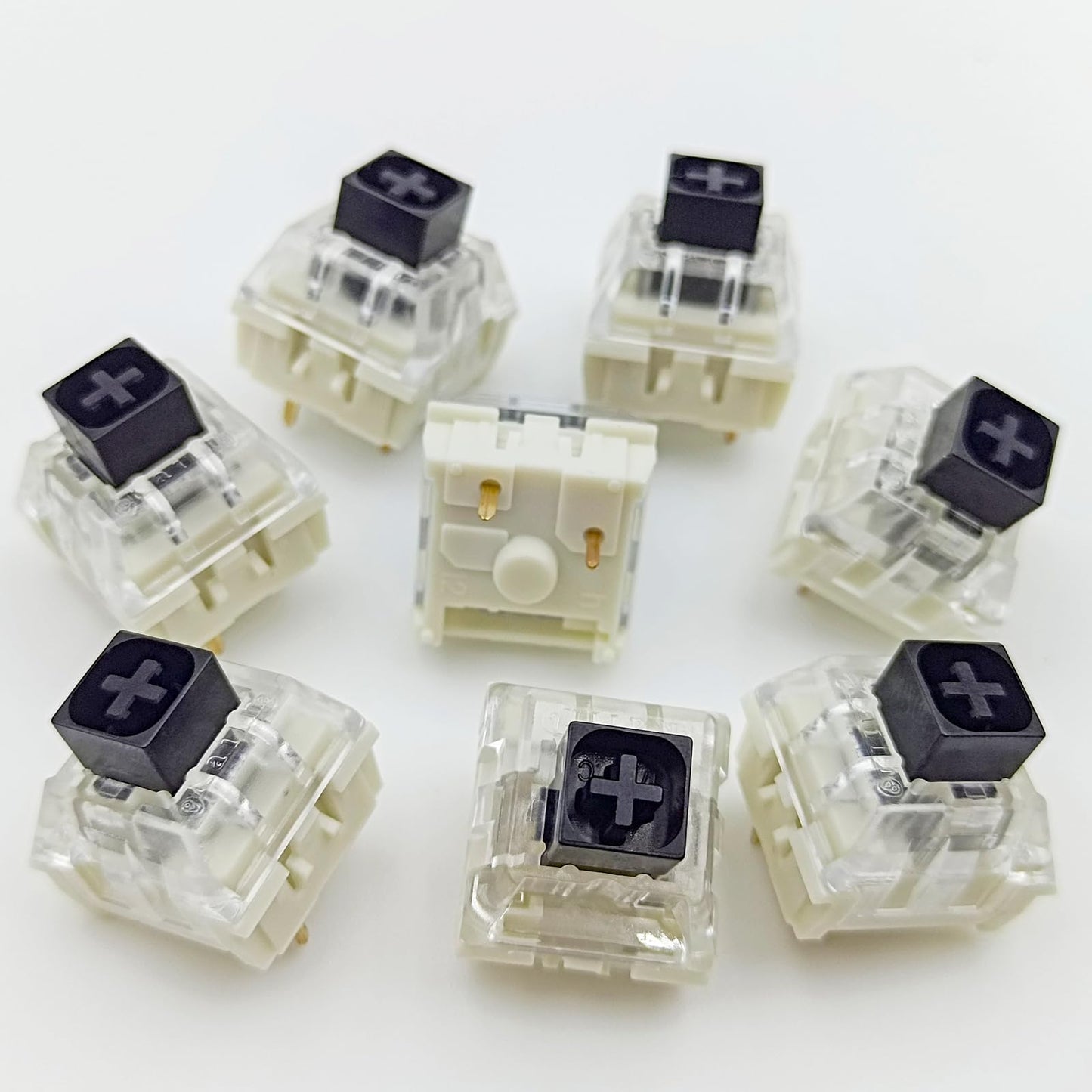 Zjmehty Kailh Box Black Switches for Mechanical Keyboard,3-Pin 60gf Linear/Factory Lubed/Dust&Waterproof Switches(Kailh Box Black,108Pcs)