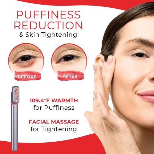 Eclypse Therapy Red Light Therapy for Face, 4-in-1 Rejuvenation Wand: Skin Tightening Massager, Anti-Aging & Wrinkle Reduction, Face & Neck Care Tool (Stellar Silver)