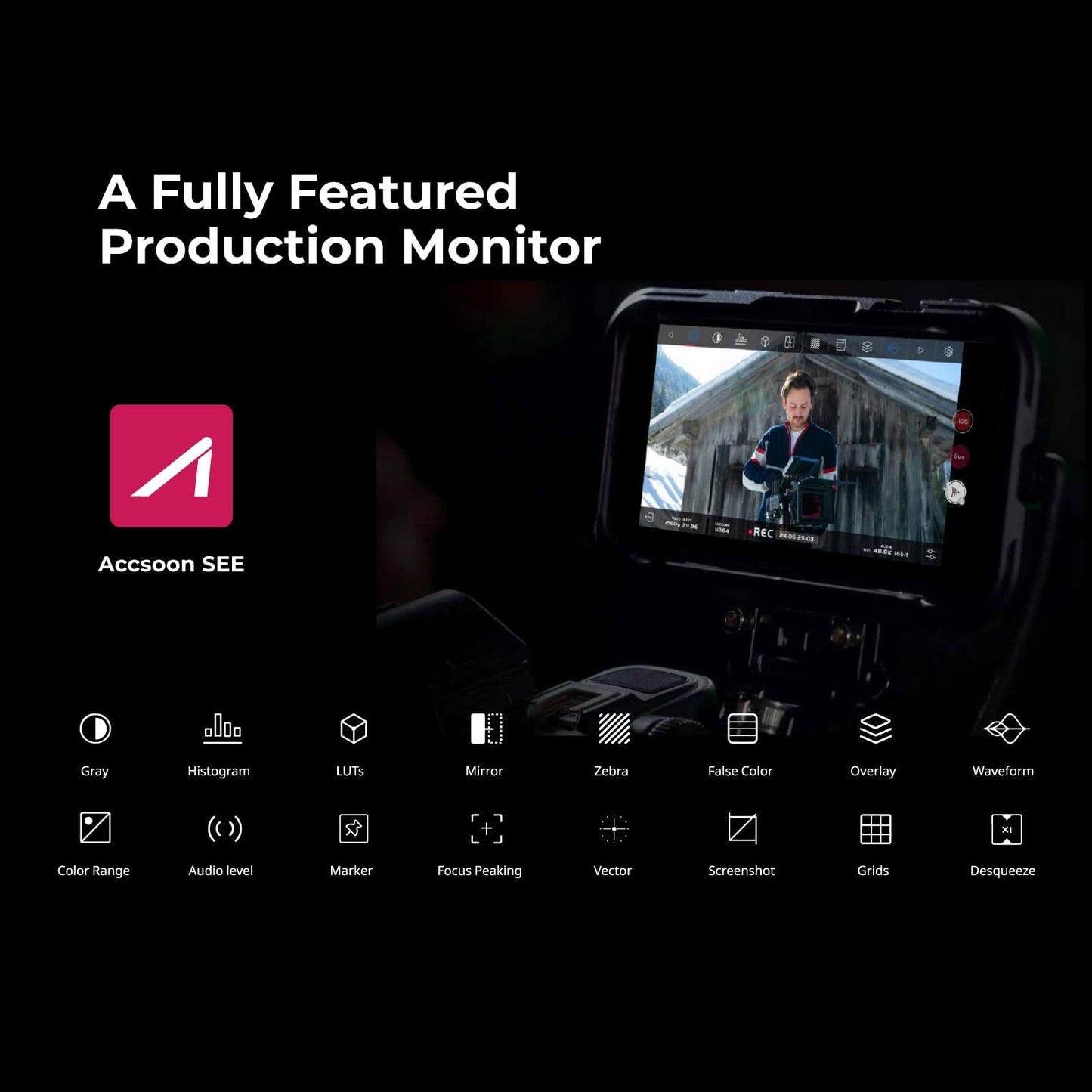 Accsoon SeeMo 4K HDMI Video Transmission System, 4K30/1080p60 Video Transmitter Adapter, iOS into On-Camera Monitor/Phone Monitor Screen, Real Time Live Streaming/Recording/Sharing-CD Card Reader