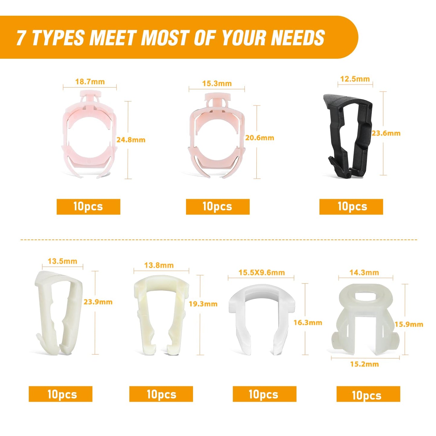 GOOACC 70Pcs Fuel Line Retaining Clips Assortment Kit 3/8" 5/16" Fuel Line Hose Pipe Retainer Clip Compatible with Ford GM