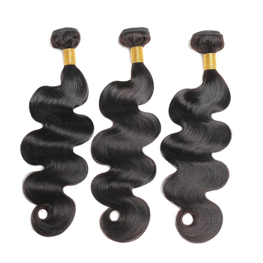 14A Human Hair Bundles Body Wave Bundles Human Hair 22 24 26 Inch 100% Unprocessed Brazilian Virgin Hair Body Wave 3 Bundles Human Hair Extensions for Women Natural Black Quick Weave