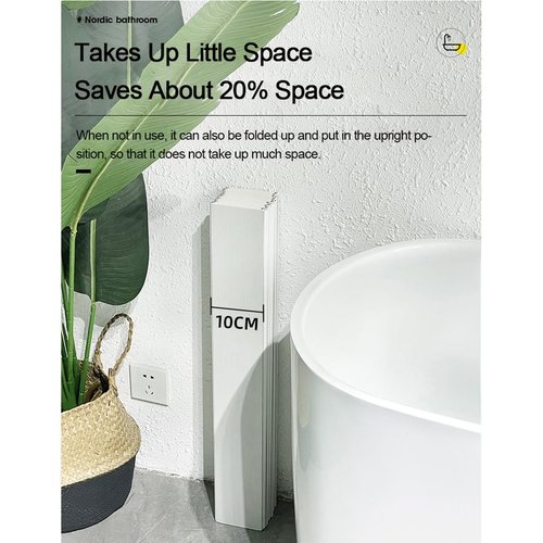 Adjustable Foldable Dust-Proof Bathtub Cover White,Waterproof Shutter Bathtub Tray & Laptop Desk 2 in 1 Fits Most Tubs,Modern Bath Tub Racks for Home (0.7Mx1.7M(2.3FTx5.58FT), 0.24in Thick)