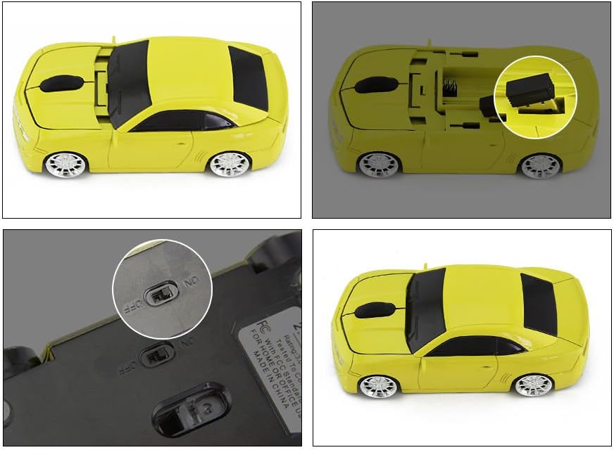 2.4Ghz Wireless Car Shape Mouse 3D Optical Gaming Mice USB Mini Receiver for PC Laptop Computer