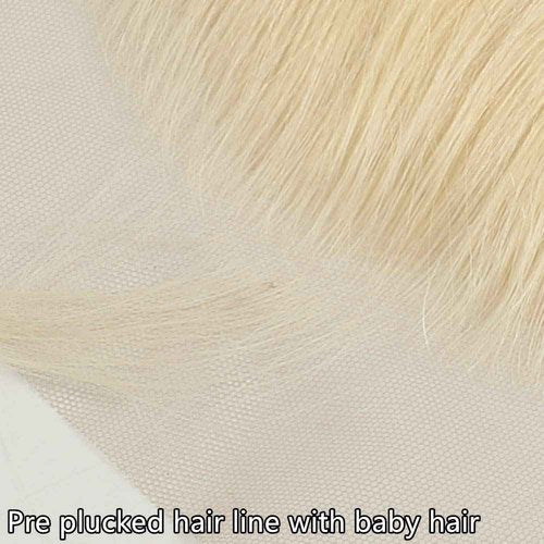 Grand Nature 613 Blonde Lace Frontal Wavy Hair Extension, 14 inches, Sew-In Installation