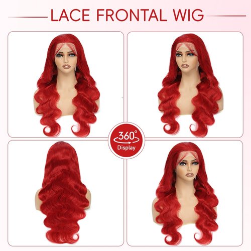 Hiyoker Red Lace Front Wigs Human Hair Pre Plucked Body Wave Red Wig 200 Density Frontal Wigs13x4 HD Red Wig Human Hair 26 Inch