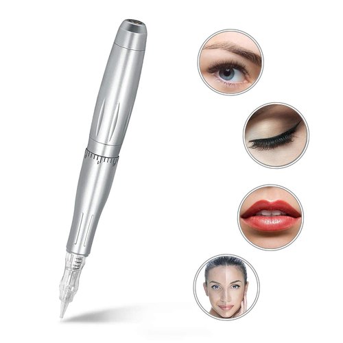 Eyebrow Tattoo Machine Pen - BIOMASER Profession Rotary Permanent Makeup Tattoo Pen Tattoo Gun Eyebrow Carving Kit for P300 with 3 Cartridge Needles for Eyeliner Lip Counter