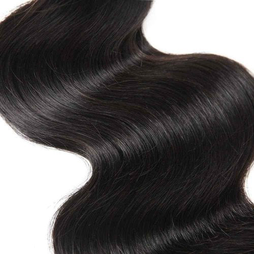 Huarisi 10A Brazilian Body Wave Human Hair Bundles, 24-26 Inch, 100% Unprocessed Virgin, 2 Bundles for Women, Natural Black, Sew-In Installation