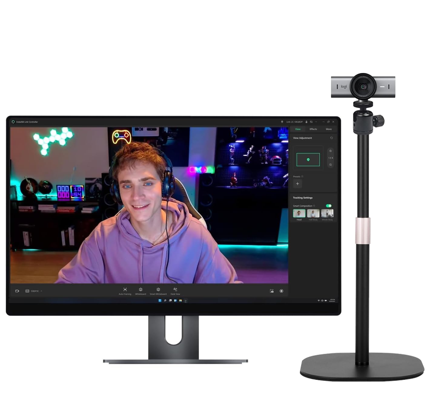 AceTaken Heavy-Duty Webcam Stand, Tabletop Webcam Tripod Holder Compatible with Logitech MX Brio 4K,Brio pro X 4K,Brio 501,C920x,C922x,C930,C925-E,C615 Webcams