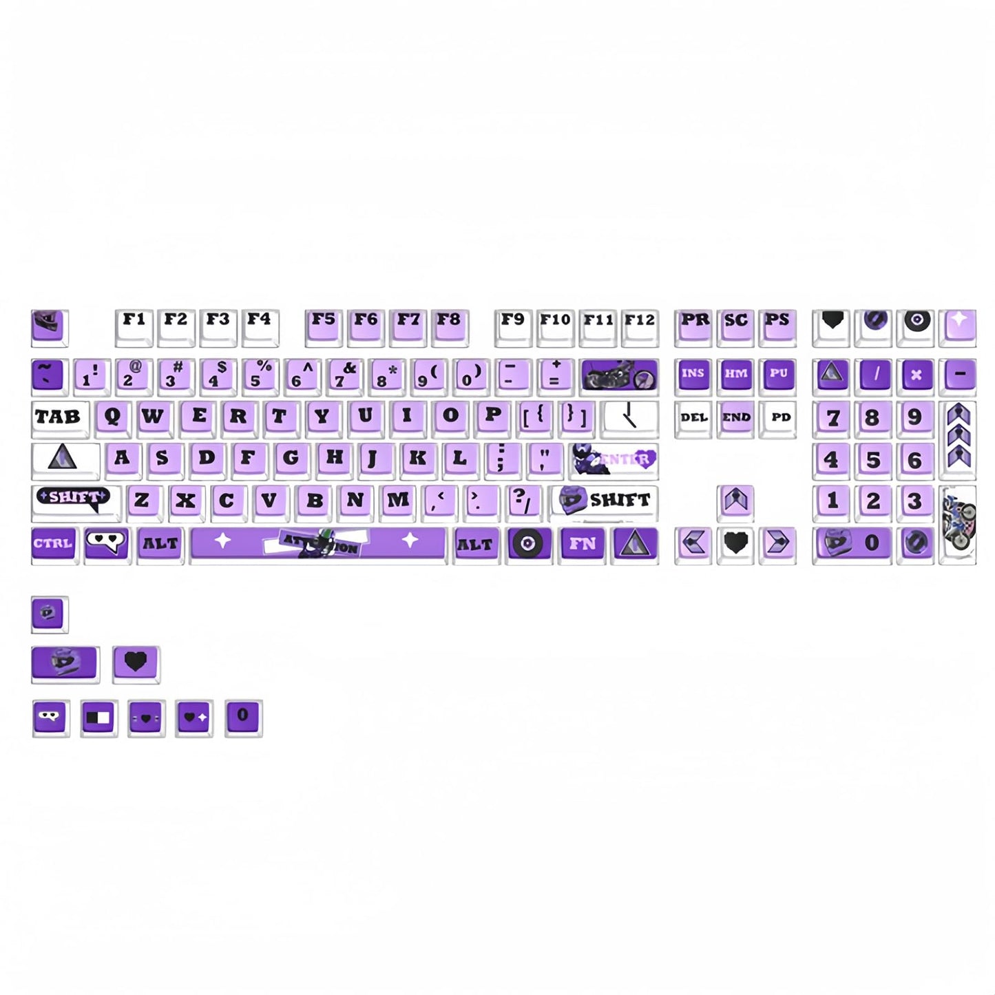 ZMX Pudding Keycaps Set,Double Shot PBT Dye-Sub Custom Keycaps ASA Profile 116 Keys Cute Themed Transparent Backlit Keycaps for ANSI 100% 60% TKL Cherry MX Switch Mechanical Gaming Keyboard (09)