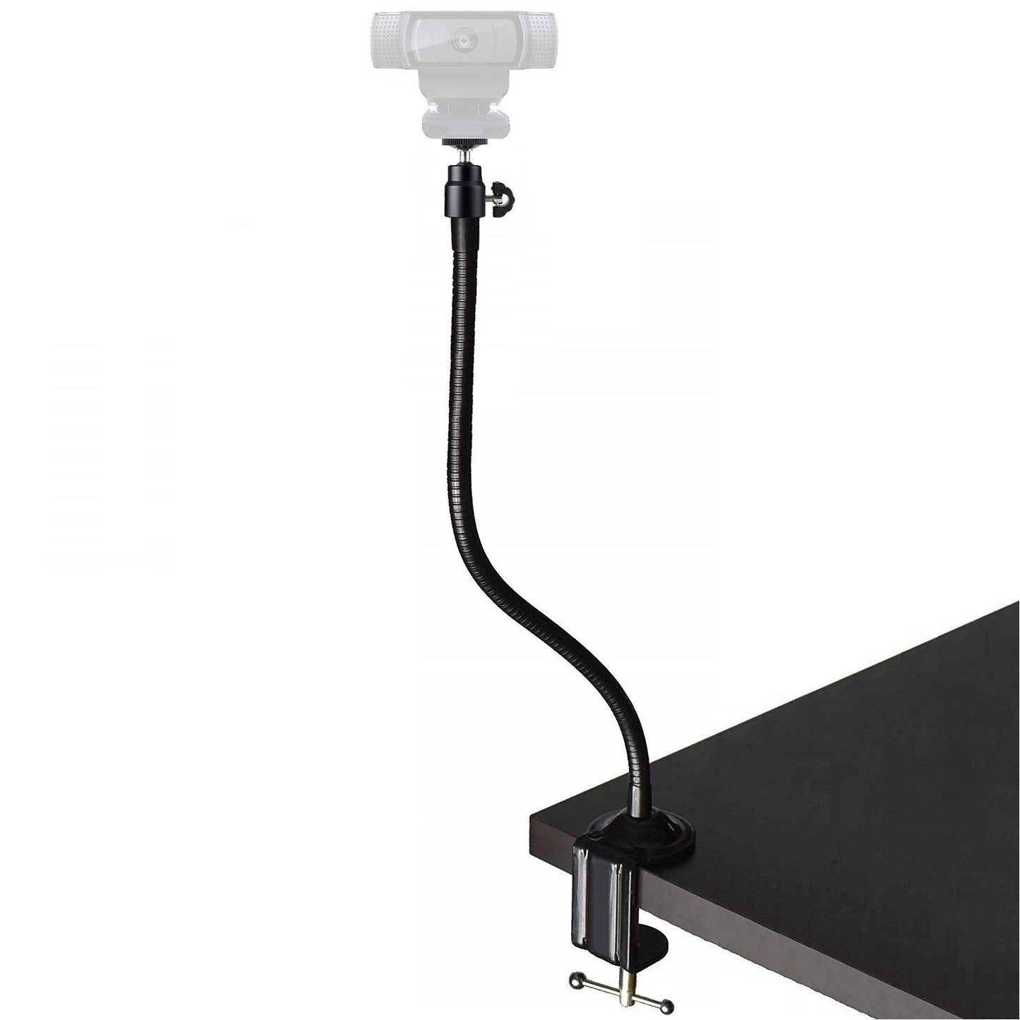 AceTaken Webcam Stand - 25 inch Gooseneck Clamp Desk Webcam Mount Arm for Logitech Webcam C920s C920 C930e C922x C930 C922 C925e C615 Brio