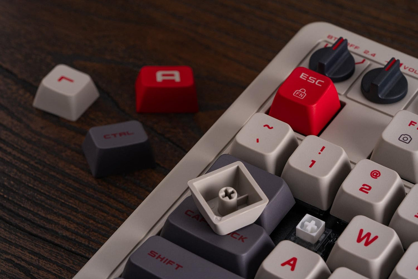 8BitDo Retro 108 Mechanical Keyboard with 108 Keys and Integrated Numpad, Bluetooth/2.4G/USB-C Hot Swappable Wireless Gaming Keyboard for Windows and Android - Fami Edition