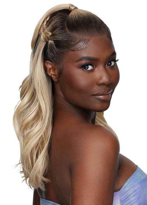 Outre Airtied 100% Fully Hand-Tied Wig - Human Hair Blend - Loose Body Wave 18" (DARK BROWN 2)