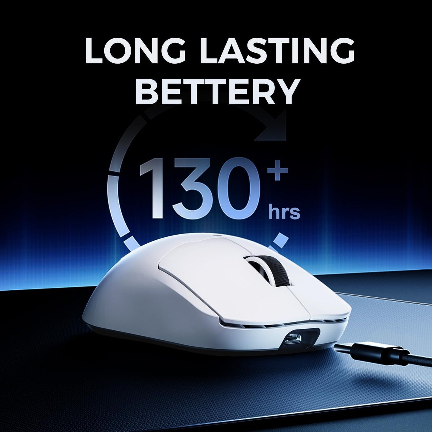 A5 Ultra V2 Wireless Gaming Mouse, Symmetrical Design, 54 Grams,Wired 8K/Wireless 4K Polling PAW3395 26K DPI Optical Sensor, 130 Hours Battery Life, Tri-Mode Connection - Black