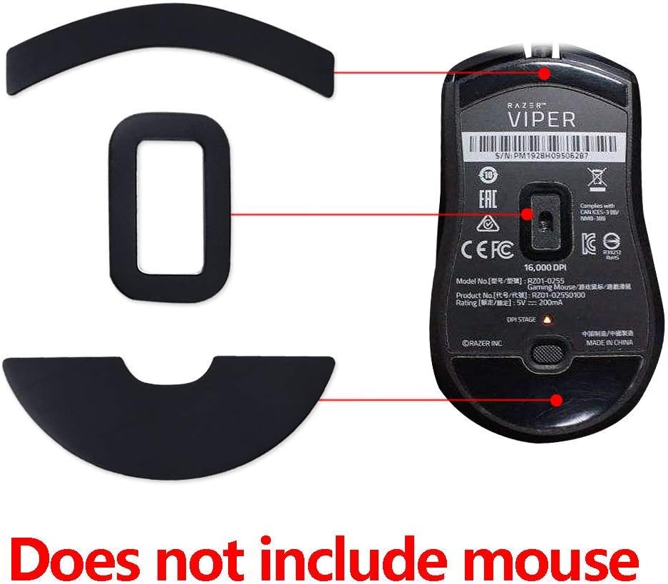 2Sets Mouse Feet Pads Skates Compatible for Razer Viper 8KHz Gaming Mouse (for Razer Viper Wired)