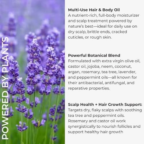 There¡¯s Nobody Betta Vegan 3-in-1 Oil for Hair, Skin & Nails with Coconut & Lavender, 4oz Glass Bottle