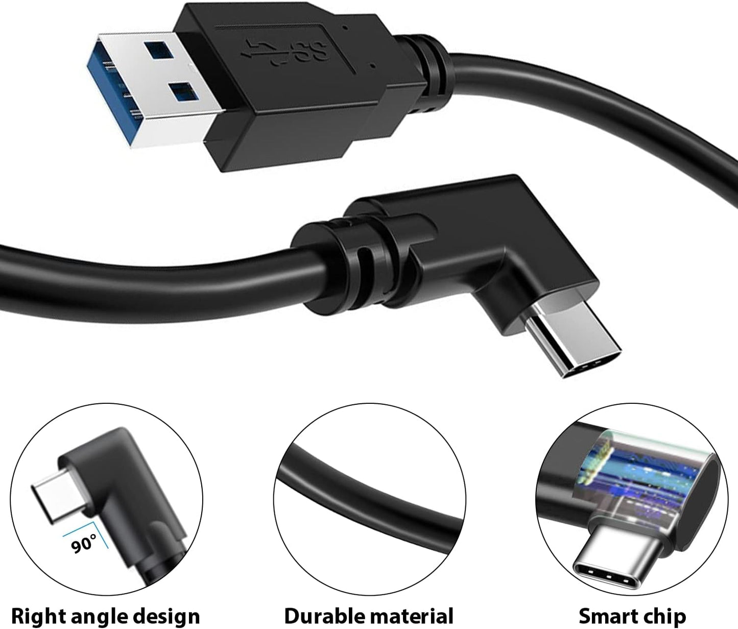 16FT Link Cable for Oculus Quest3/Quest 2, High Speed Data Transfer Charging Cable USB 3.0 to USB C Cable Charger for Oculus Quest 2 Accessories VR Headset Gaming to PC