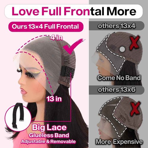 Hihmarm 13x4 HD Lace Front Wigs Human Hair Pre Plucked Bob Wig Human Hair Glueless Wigs For Black Women 180 Density Straight Frontal Wigs Black Wig Human Hair Nature Hairline (Black, 16 Inch)