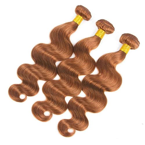 Giginger Brazilian Human Hair Bundles 24 26 28 Inch Color 30 Light Brown Body Wave Bundles Human Hair Unprocessed Virgin Quick Weave Hair for Black Women