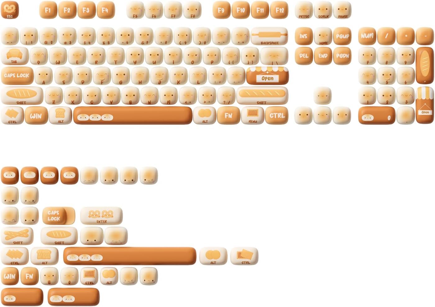 Akko PBT Keycaps Set, Bun Wonderland MOG Profile 138-Key Keycaps for Mechanical Keyboards