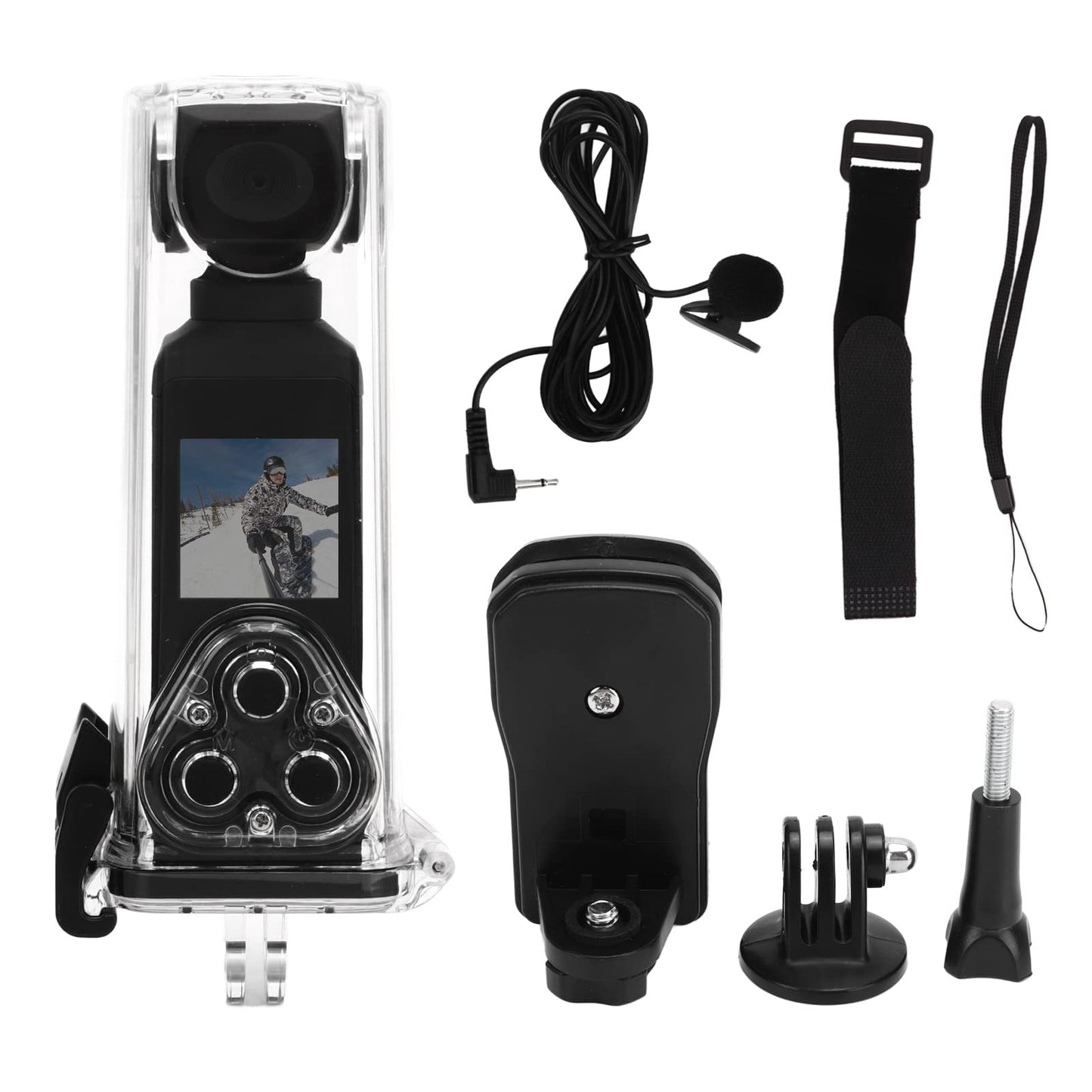 4K Action Camera with 270° Rotatable Anti-Shake & 30m - HD Underwater Video Cam with Mic for Diving Riding Outdoor Sports, Portable