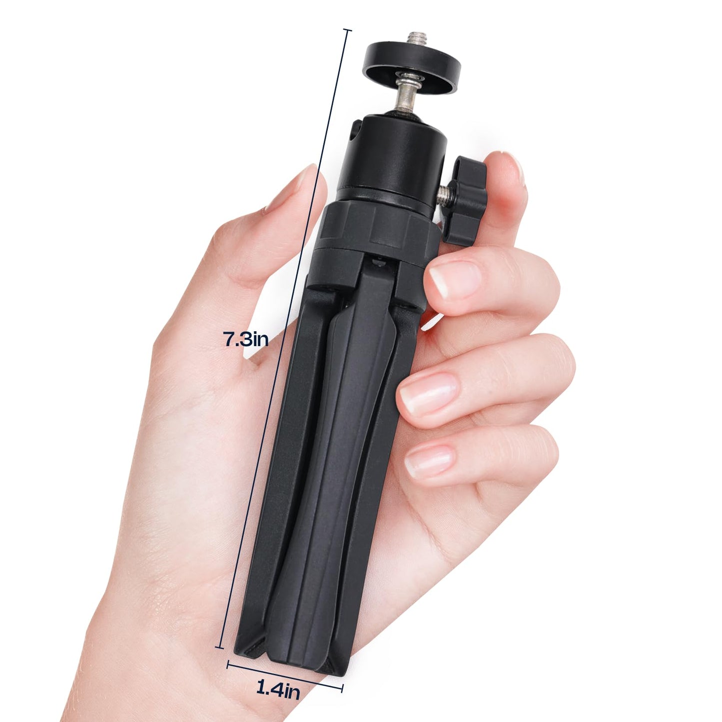 AIRHUG Mini Tripod, Desktop Stand, Portable, Compact, with 1/4" Screw, 360 Tripod Ball Head, Suitable for Cameras, Webcams, Ring Light