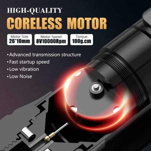 Kiss of Dragon Rotary Tattoo Gun - Cordless Tattoo Machine Cartridge Pen 2400mAh Battery