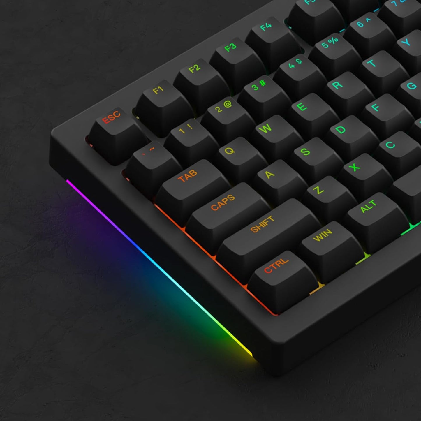 Akko 5075B Plus Mechanical Keyboard 75% Percent RGB Hot-swappable Creamy Keyboard with Knob, Black & Silver Theme with PBT Double Shot ASA Profile Keycaps V3 Creamy Yellow Pro Switch