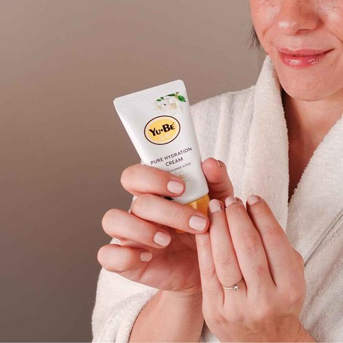 Yu-Be Yuzu Pure Hydration Cream: Body & Hand Lotion - Vegan Skin Care Cream for Sensitive & Dry Skin - Soothing Yuzu Flower Extract - Day & Night Moisturizer- Cracked Heels Repair -1.35 Fl Oz (3)