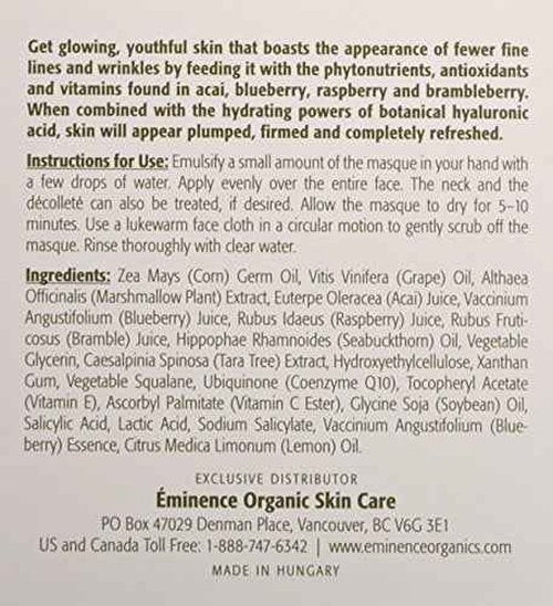 Eminence Firm Skin Acai Masque Skin Care, 2 Ounce